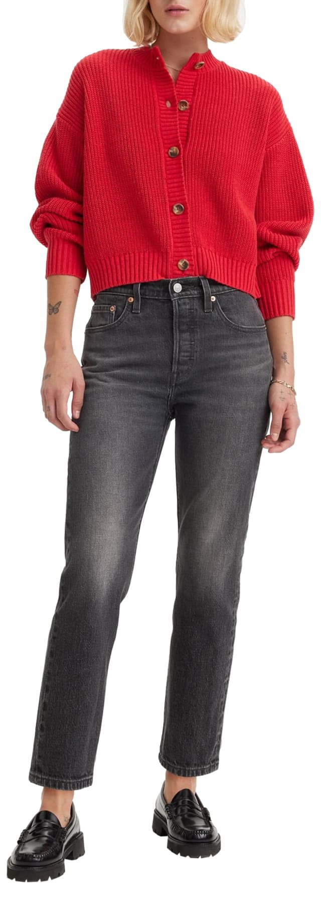 👑 Levi's Damen 501 Crop Jeans 25W / 26L Long Live The Queen 👑