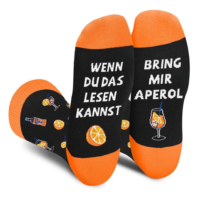 AGRIMONY Lustige Kaffee Socken Herren Papa Junge -Wenn Du Das Lesen Kannst - Männer Witzige Geschenk Vatertag Weihnachten Strümpfe Geschenkideen M-L Aperol 🧦🍹