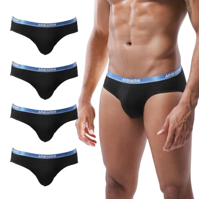 PHOLEEY Herren Modal Mikrofaser Unterwäsche Slips 4er Pack