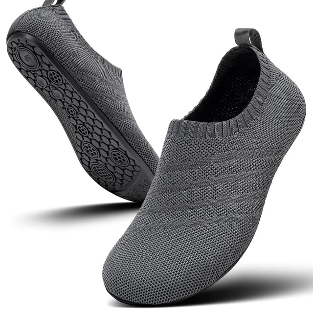 🔥 Angebot: Sosenfer Hausschuhe Damen Herren Leichte hüttenschuhe rutschfest Flache Pantoffeln Home Cozy Slippers Unisex Dunkelgrau 39 EU
