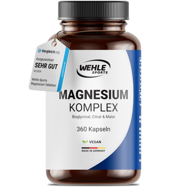 🌟 Mega Deal: Magnesium hochdosiert 2250 mg - 3-Fach Komplex (360 Kapseln)
