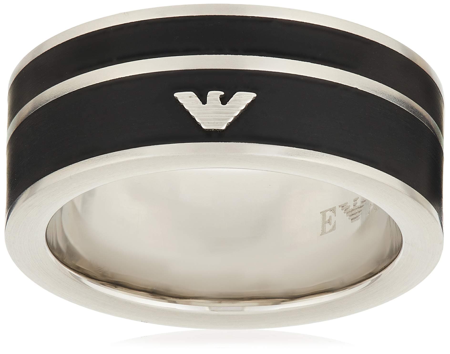 🎁 Sale: Emporio Armani Herren Ring EGS2032040, Silber/Schwarz, 64 DE