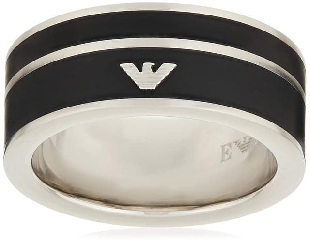 🎁 Sale: Emporio Armani Herren Ring EGS2032040, Silber/Schwarz, 64 DE