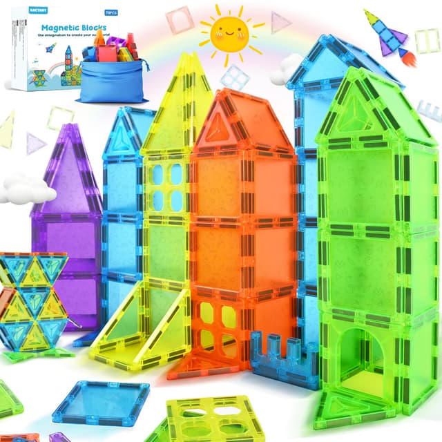 NAETANY Magnetische Bausteine 78 Teile Magnetbausteine 🏰🚀🎁