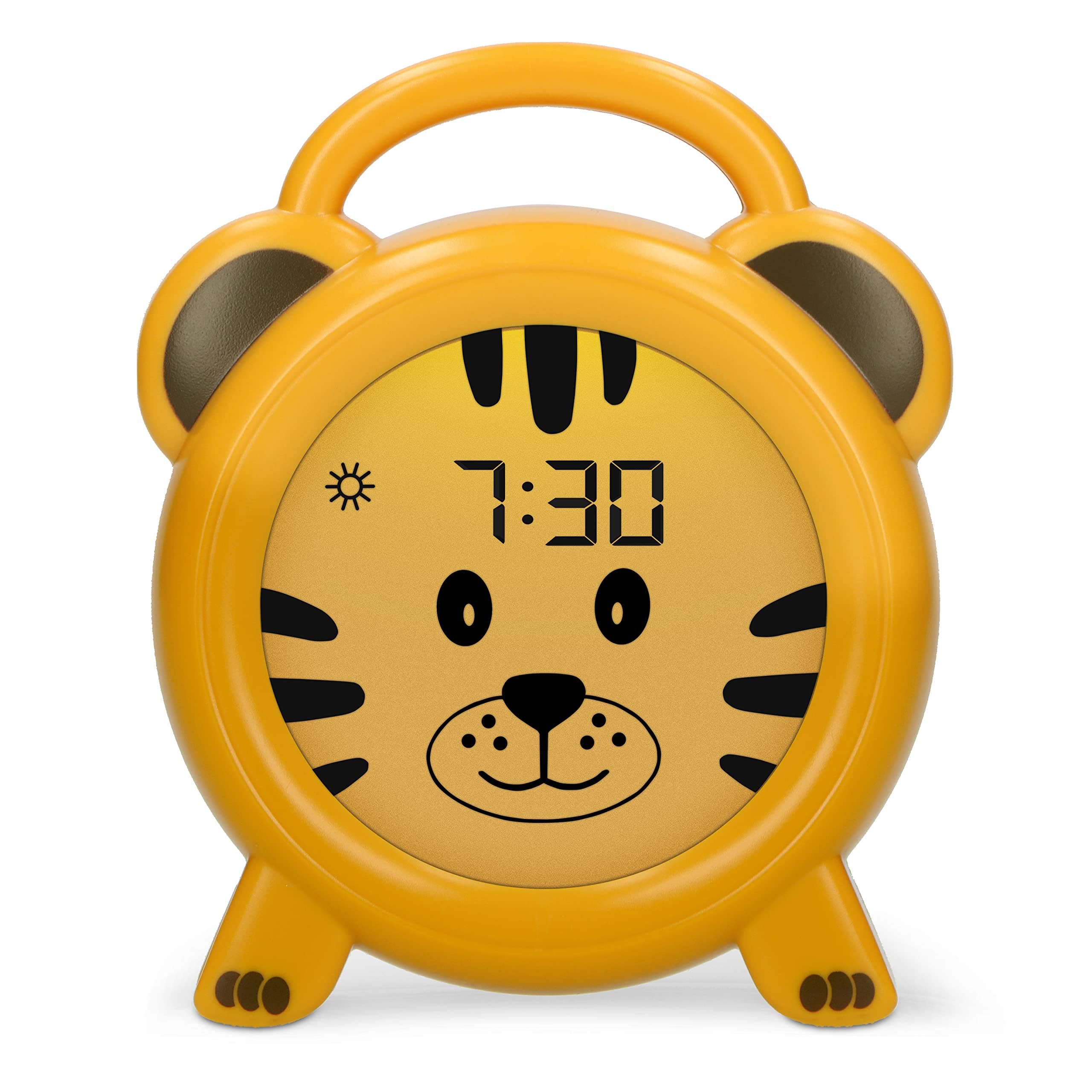 Alecto BC100TIGER - Pädagogischer Wecker für Kinder 🐯 - Schlaftrainer & Nachtlicht - Gelb
