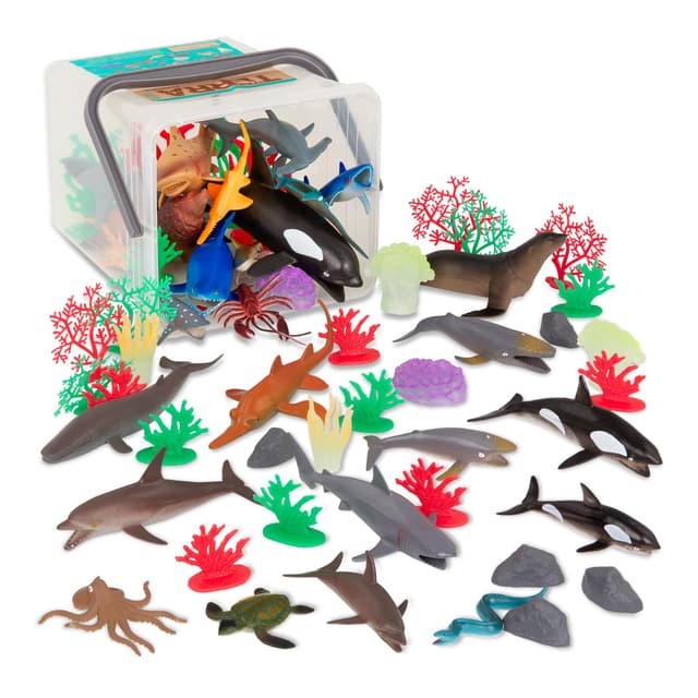 Terra 60-teilig Tierfiguren Sammlung Meerestiere Spielzeug Set 🐠🐬🐢