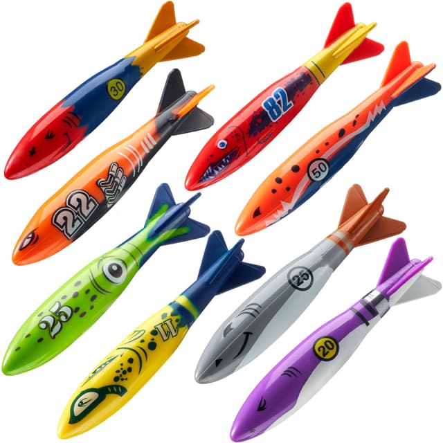 JOYIN 8 Stück Torpedo, Hai, Tauchspielzeug für Kinder 🦈🌊