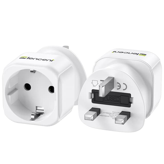 🔌🌍 LENCENT 2X Reiseadapter Deutschland zu UK 🇬🇧🔌