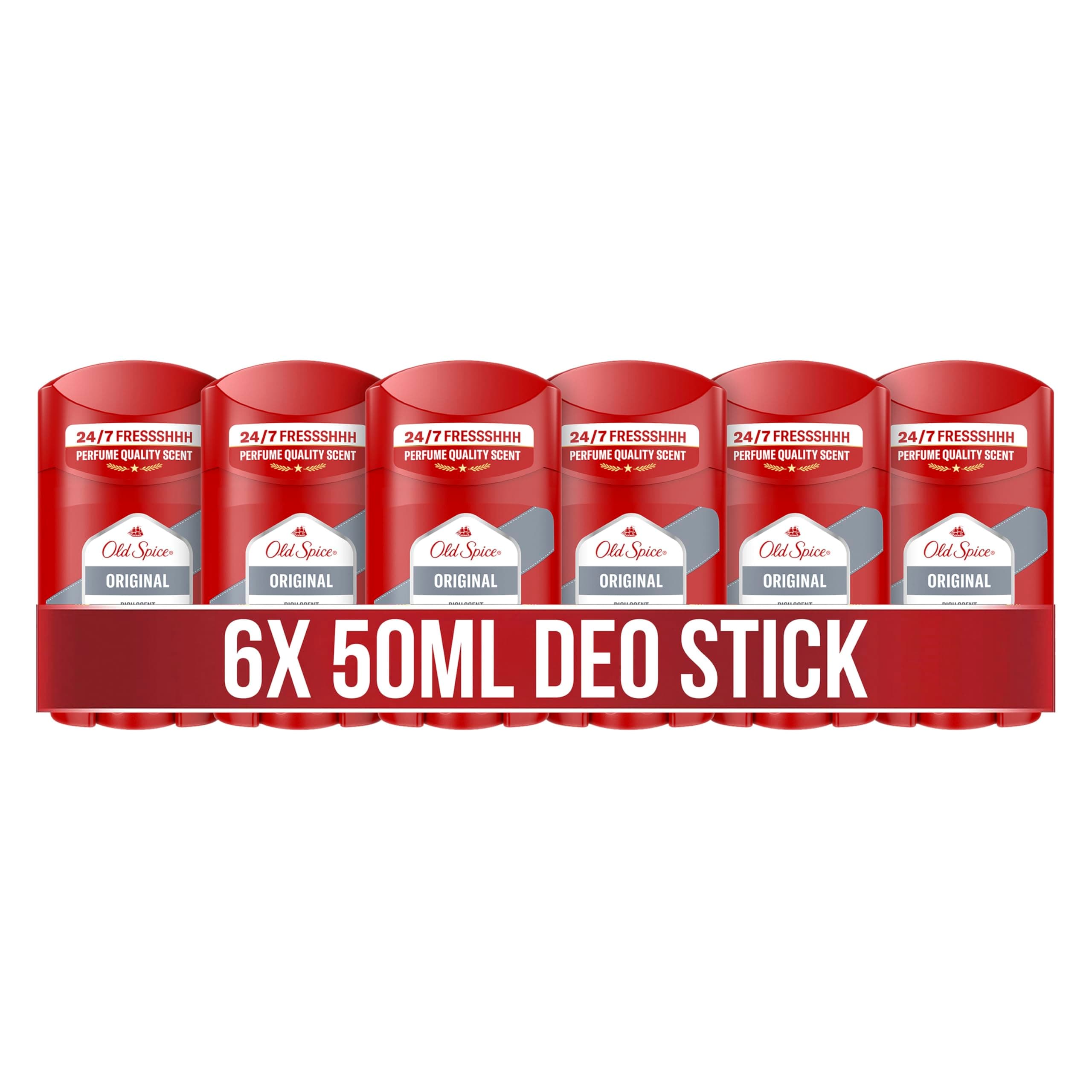 🌟 Old Spice Original Deostick für Männer, 6x50 ml, 24/7 Frischhh 🌿🍊