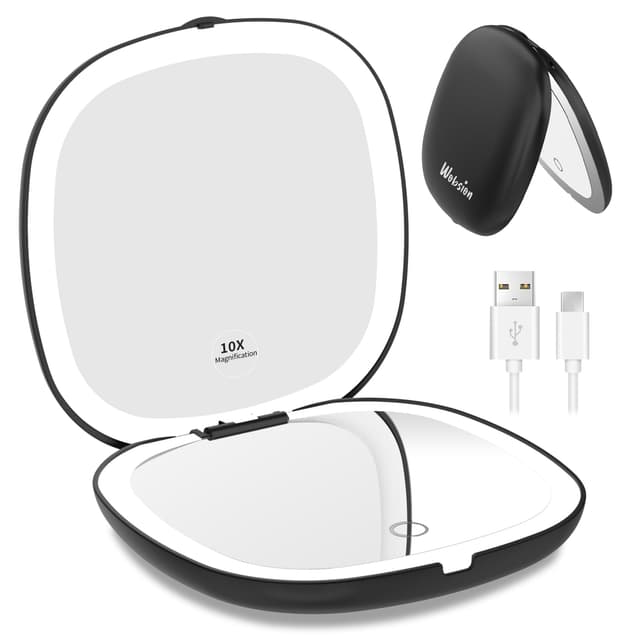 🌟 Angebot: WOBSION LED Taschenspiegel mit Vergrößerung und Beleuchtung! 🌟