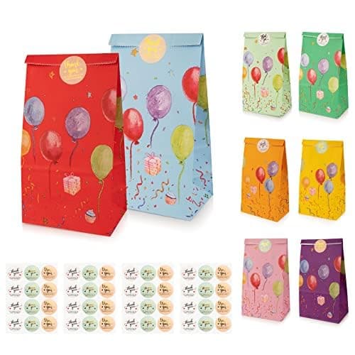 Bunte Geschenktüten aus Papier 🎁🍭🎈 - 24 Stück 24X13X8cm