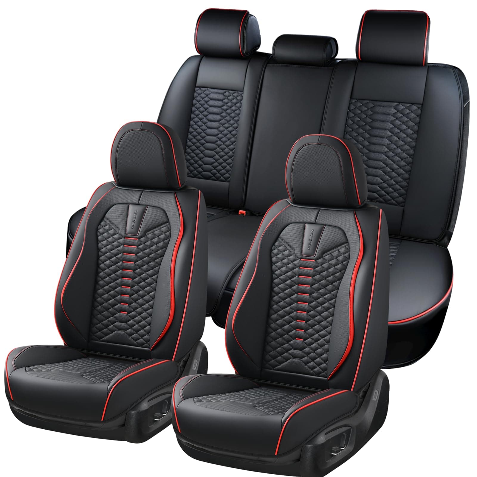 Coverado Sitzbezüge Auto Universal Set - Luxuriöses Design und Überlegener Schutz