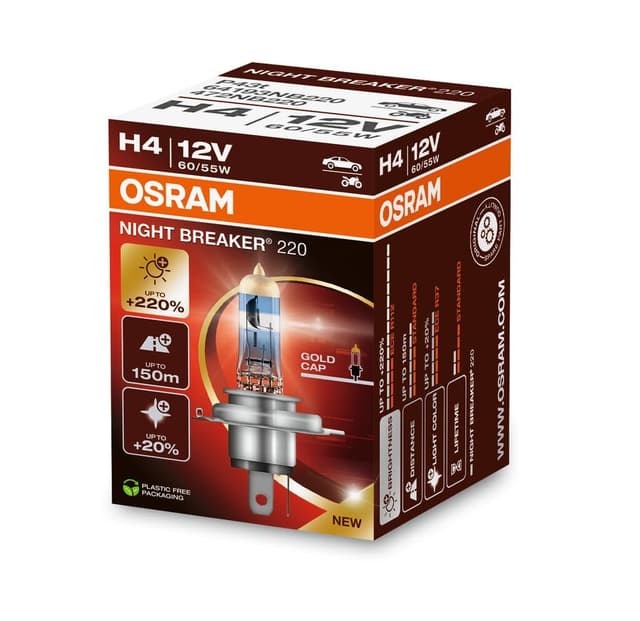 🔥 OSRAM NIGHT BREAKER 220 - H4 - 220% mehr Helligkeit! 🚗💡