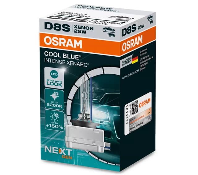 Osram Xenarc Cool Blue Intense NextGen HID-Xenon Birne - D8S - 40V/25W - pro Stück (max. 6200K) 🌟🚗