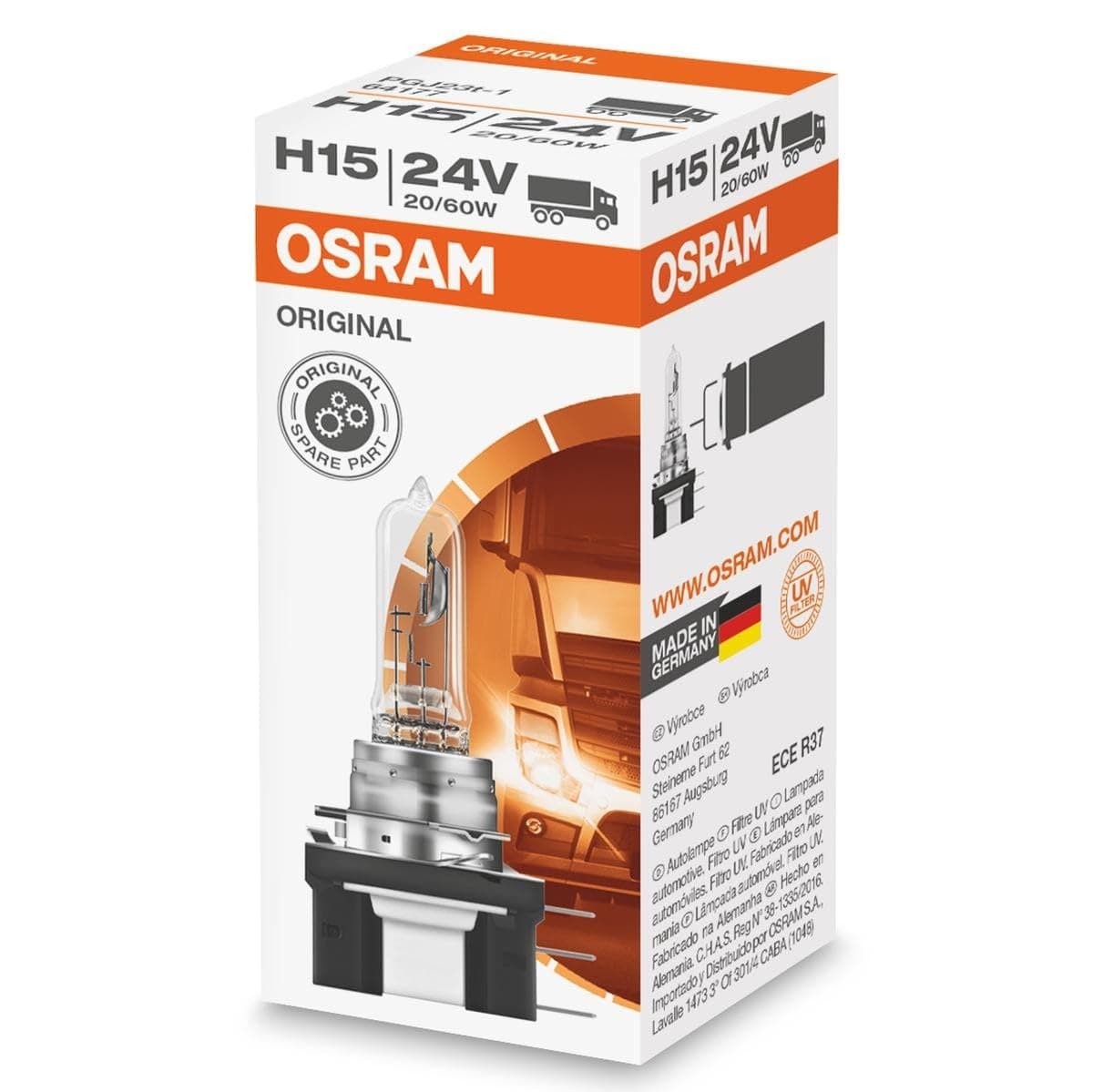 🔥 Super Angebot! OSRAM ORIGINAL H15, 64177, 24V, Weiß - Nur 19.3€
