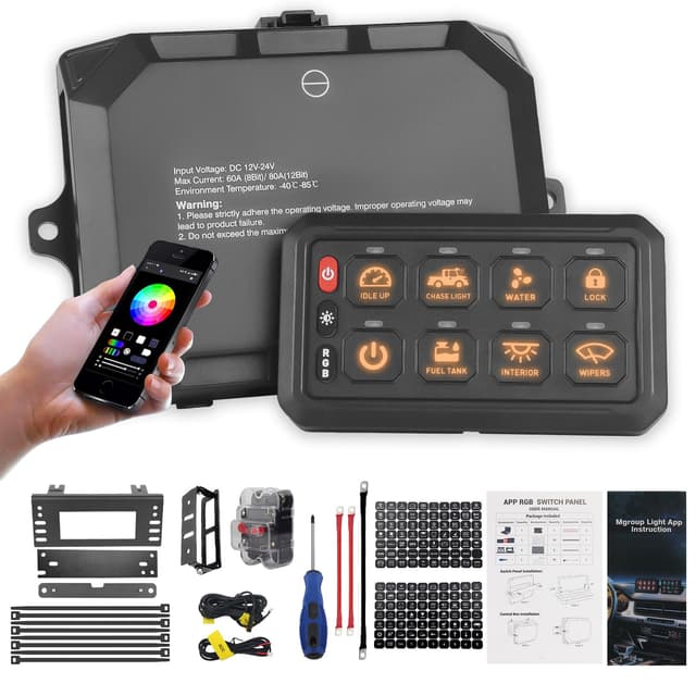 Chelhead 12 V 60A RGB 8 Gang Bluetooth 12V/24V Schalterfeld 🚗💡
