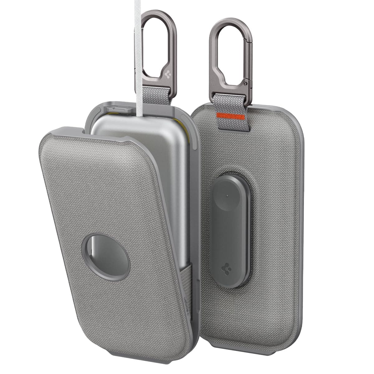 Spigen Klasden Akkutasche mit Gürtelclip für Apple Visio Pro Tragbare Hülle und Karabiner - Charcoal Gray 📱👜⚡
