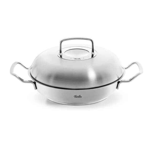 🍳 Fissler Original-Profi Collection Edelstahl-Servierpfanne Ø 28 cm - Induktion 28 cm mit Deckel 🍲