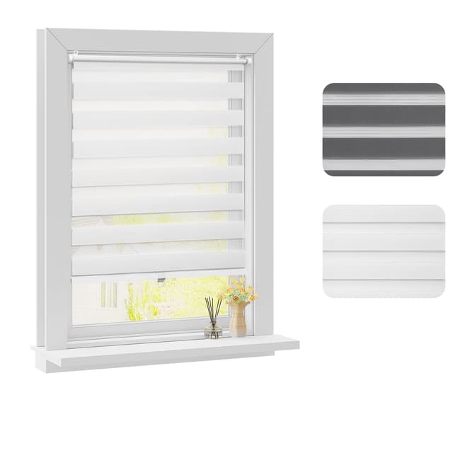 🌟 WOLTU Doppelrollo Schnurlos Klemmfix ohne Bohren Weiß B80 x H120 cm 🌟