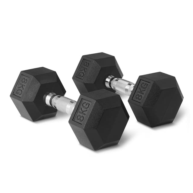 🏋️‍♂️ Amazon Basics Gummiummantelte Hexagon Hantelgewichte Set 8 kg | Deal