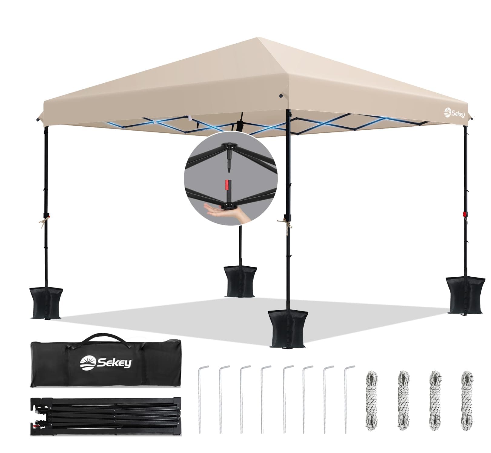 Sekey Premium Pop Up Pavillon 3x3 Wasserdicht Stabil Winterfest
