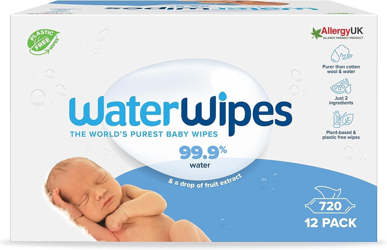 👶 WaterWipes Original Baby Feuchttücher, 720 Stück (12er Pack) 🌿🌍