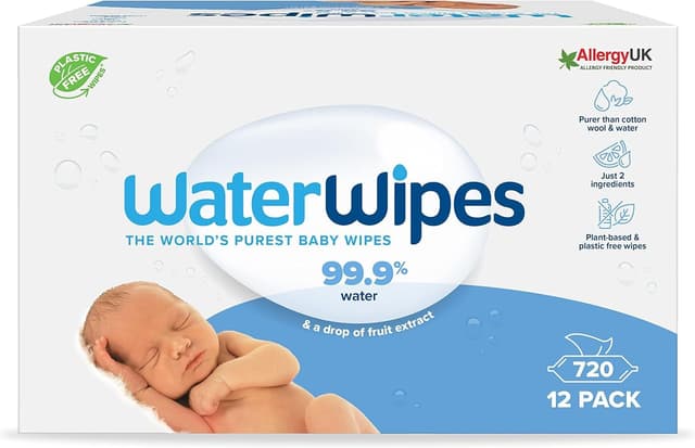 👶 WaterWipes Original Baby Feuchttücher, 720 Stück (12er Pack) 🌿🌍