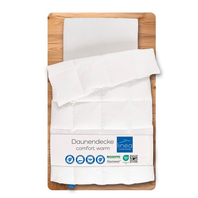 LINEA by Böhmerwald Comfort Bettdecke, 90% Daunen / 10% Federn, Weiß, 200 x 200 cm 🛏️