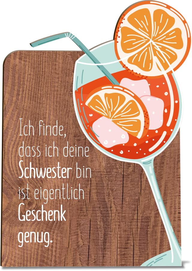 Schwester Geschenk Holzkarte - 3D Geschenkkarte aus Holz 💌