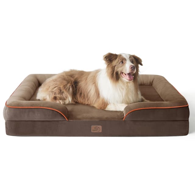 🐶🐾 Orthopädisches Hundebett für große Hunde - Braun L 97 x B 71 x H 17 cm
