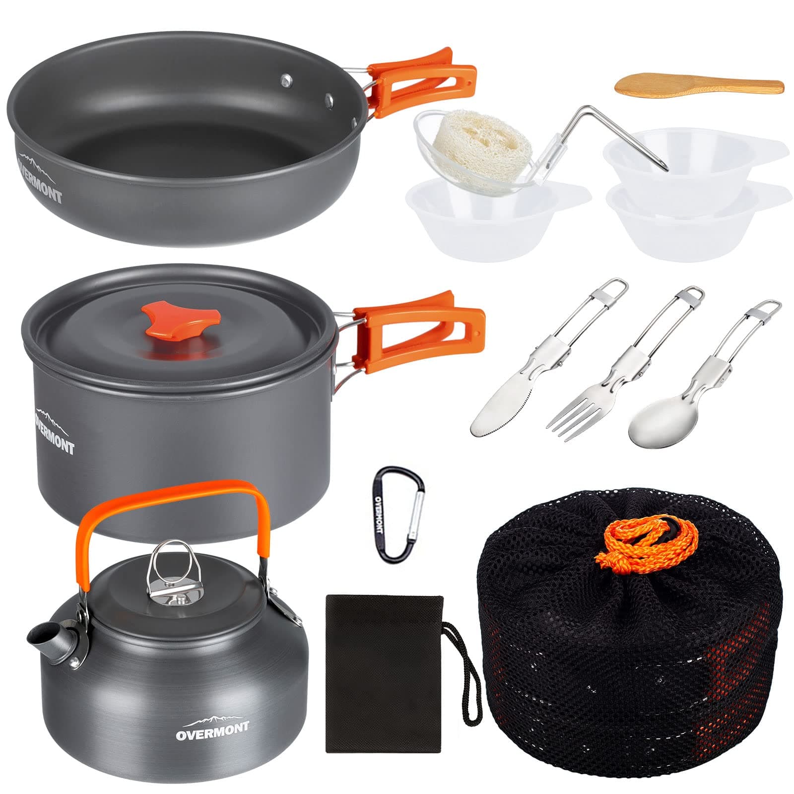 🏕️ OVERMONT Camping Kochgeschirr Set Outdoor Geschirr Set 🍳