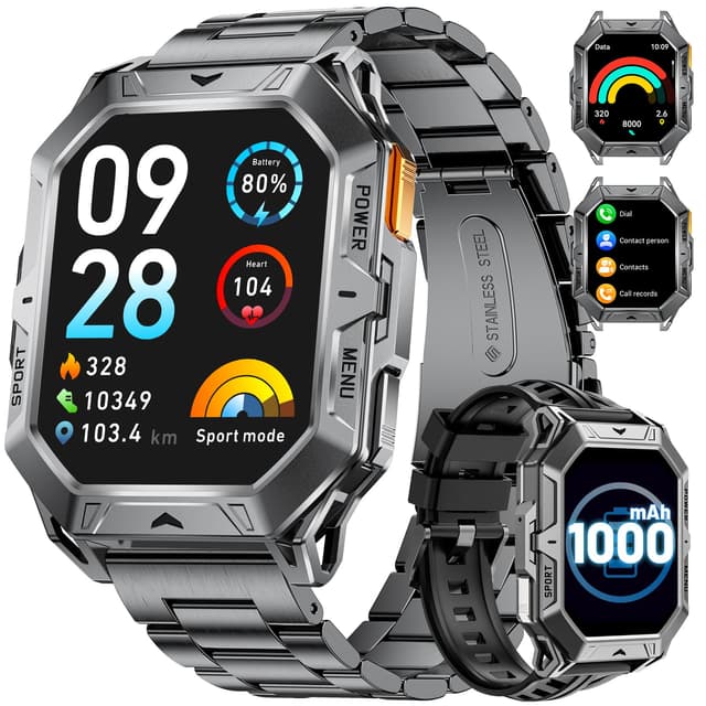 LIGE Militär Smartwatch Herren TX1-G 🌟 Fitnessuhr für Abenteurer 🏃‍♂️🏔️