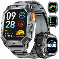LIGE Militär Smartwatch Herren TX1-G 🌟 Fitnessuhr für Abenteurer 🏃‍♂️🏔️