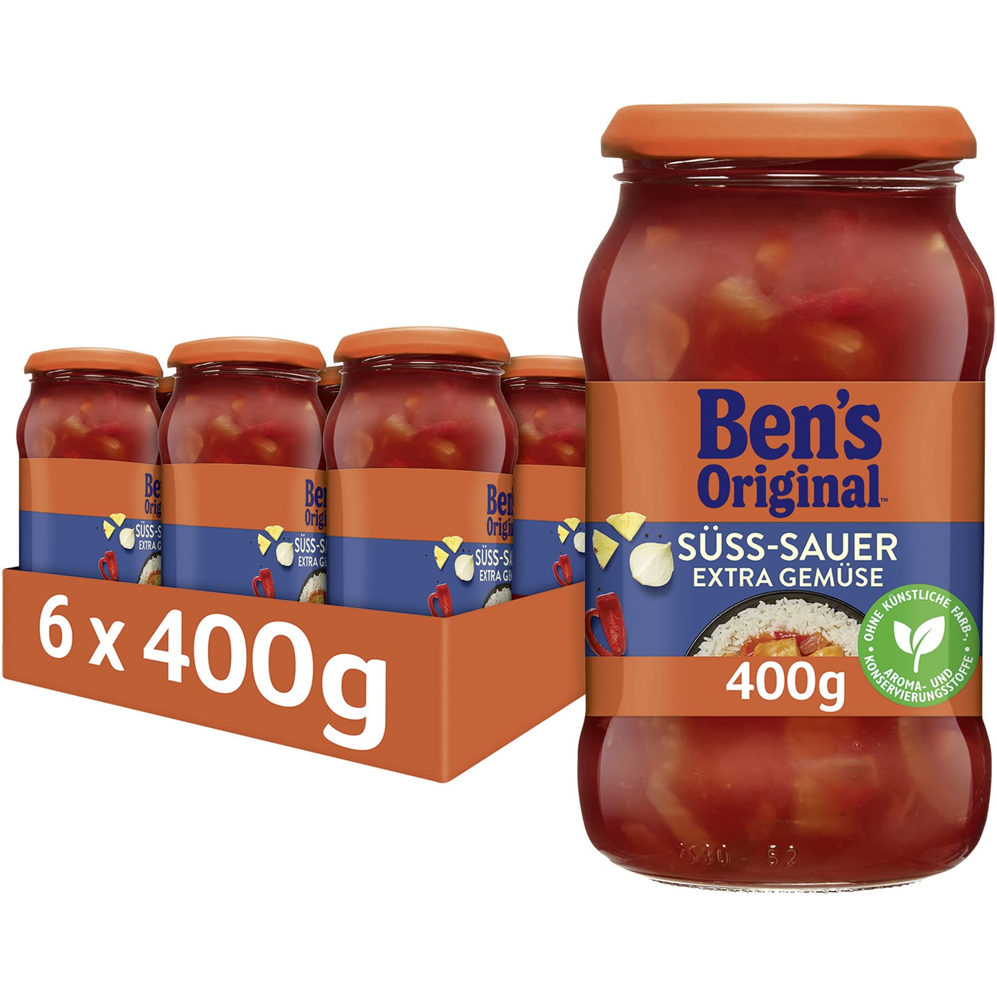 Angebot: BEN'S ORIGINAL Sauce Süß-Sauer und extra Gemüse, 6 Gläser (6 x 400g) 🥢🌽