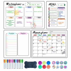 🌟Prelisee 4 Stk Whiteboard Wochenplaner Magnetisch Monatsplaner Abwischbar🌟
