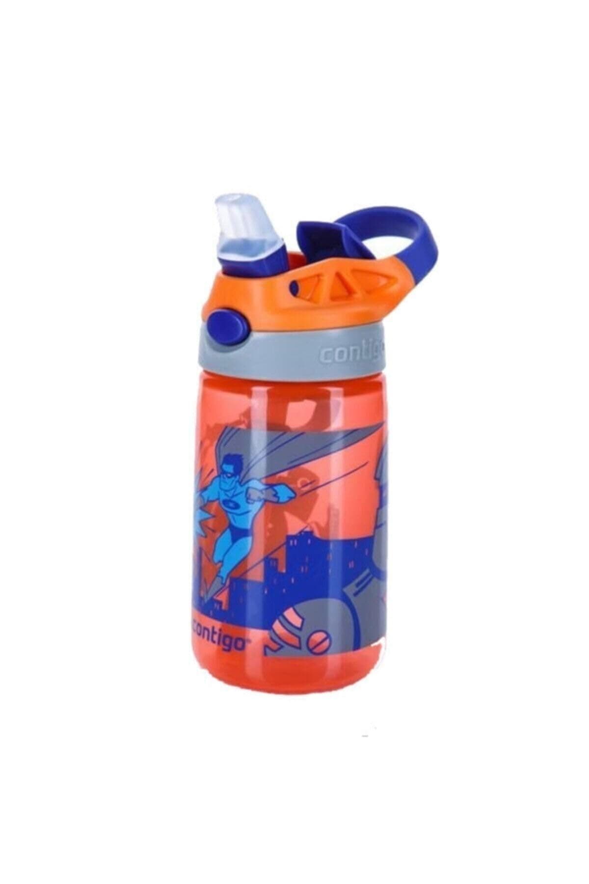 🦸‍♂️ Contigo Kinder Trinkflasche Gizmo Flip Autospout mit Strohhalm, BPA-freie Wasserflasche, 420 ml SUPERHELD