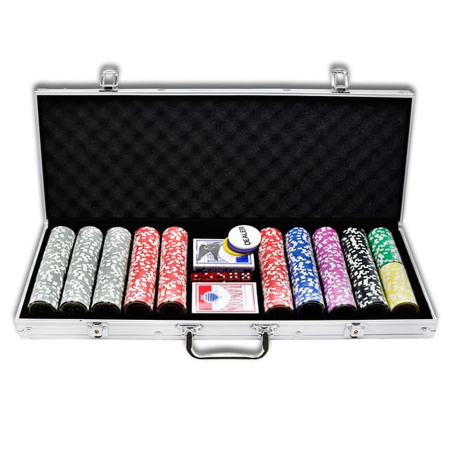 🃏🎲 UISEBRT Pokerkoffer Set 500 Chips - Pokerset Laser inkl. 2X Pokerdecks! 🎰