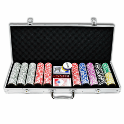 🃏🎲 UISEBRT Pokerkoffer Set 500 Chips - Pokerset Laser inkl. 2X Pokerdecks! 🎰