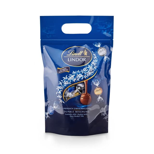 Angebot: Lindt LINDOR Schokoladen Kugeln Dunkle Mischung 1kg Beutel 🍫🎁