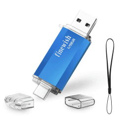 🔵 Type C USB Stick 128gb, 2 in 1 USB C Speicherstick 128 GB Blau