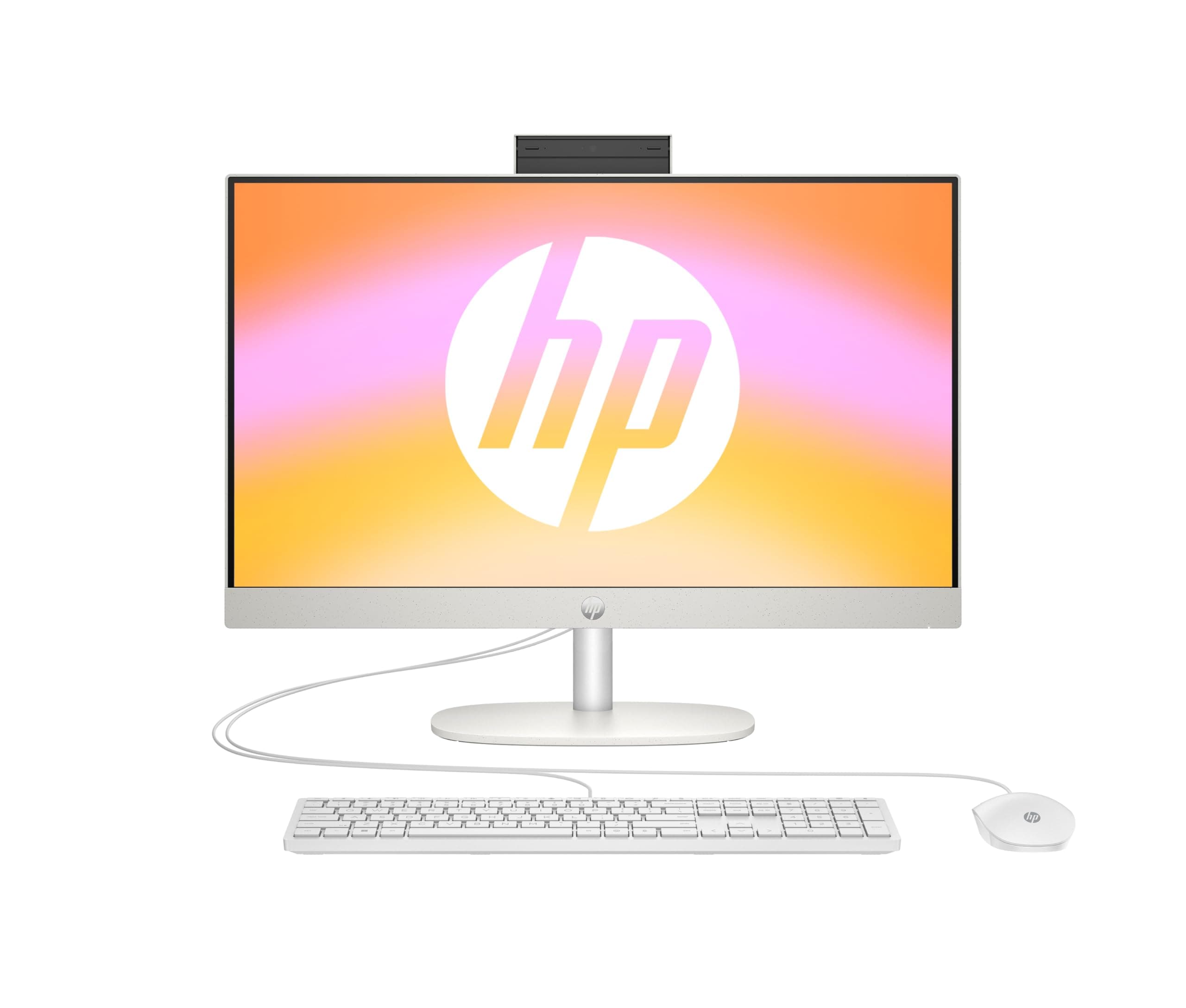 🌟 Super Angebot! HP All-in-One Desktop-PC, 23,8" FHD Display, AMD Ryzen 5 7520U, 8 GB DDR5 RAM, 512 GB SSD, Weiß 🌟