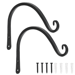 LOOGI Pflanzenhalterung Blumenampelhalter Eisen Wandhaken 🌿🏡 - 2 Stücke (20cm C) 20cm C Schwarz