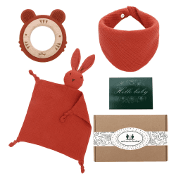 🎁 Baby Geschenkset Mädchen Jungen zur Geburt Neugeborenen Rot 🍼
