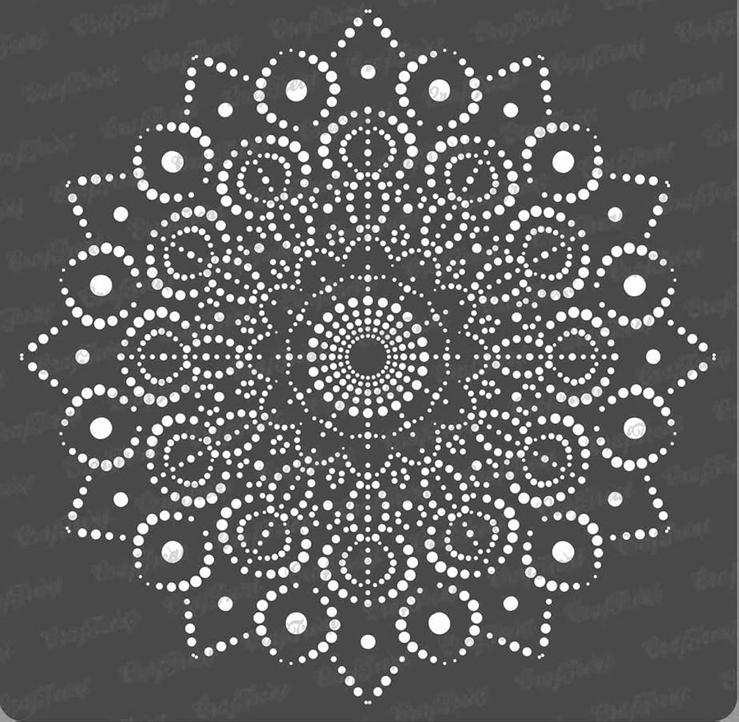 🎨 CrafTreat Stencils Mandala Peacock Dot Mandala (30 cm x 30 cm) Mandala Stencil Reusable Stencils for Painting on Wood, Canvas, Paper, Fabric, Floor, Wall and Tiles DIY Art and Crafts Peacock Dot Mandala 12"X12"