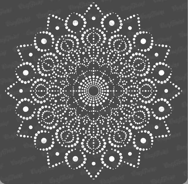 🎨 CrafTreat Stencils Mandala Peacock Dot Mandala (30 cm x 30 cm) Mandala Stencil Reusable Stencils for Painting on Wood, Canvas, Paper, Fabric, Floor, Wall and Tiles DIY Art and Crafts Peacock Dot Mandala 12"X12"
