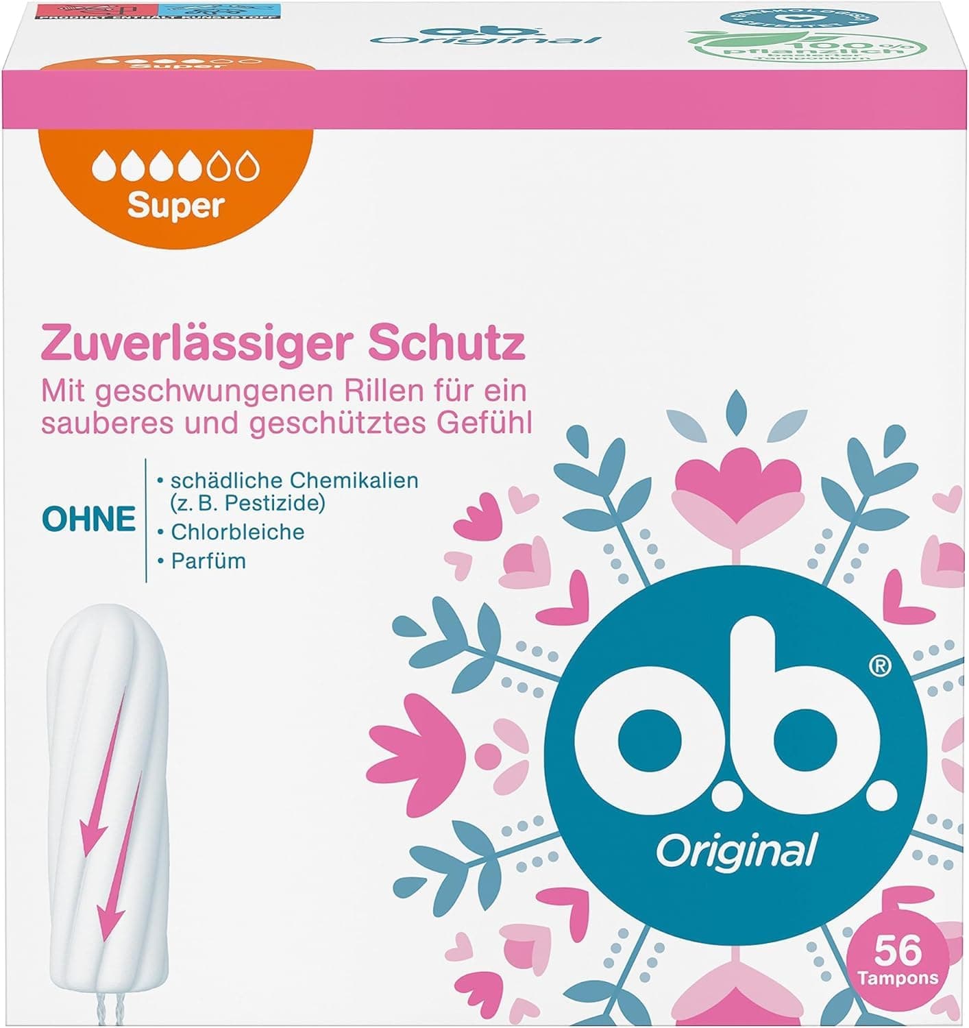 Angebot: o.b. Original Super Tampons mit StayDry-Technologie, 56 Stück 🌺