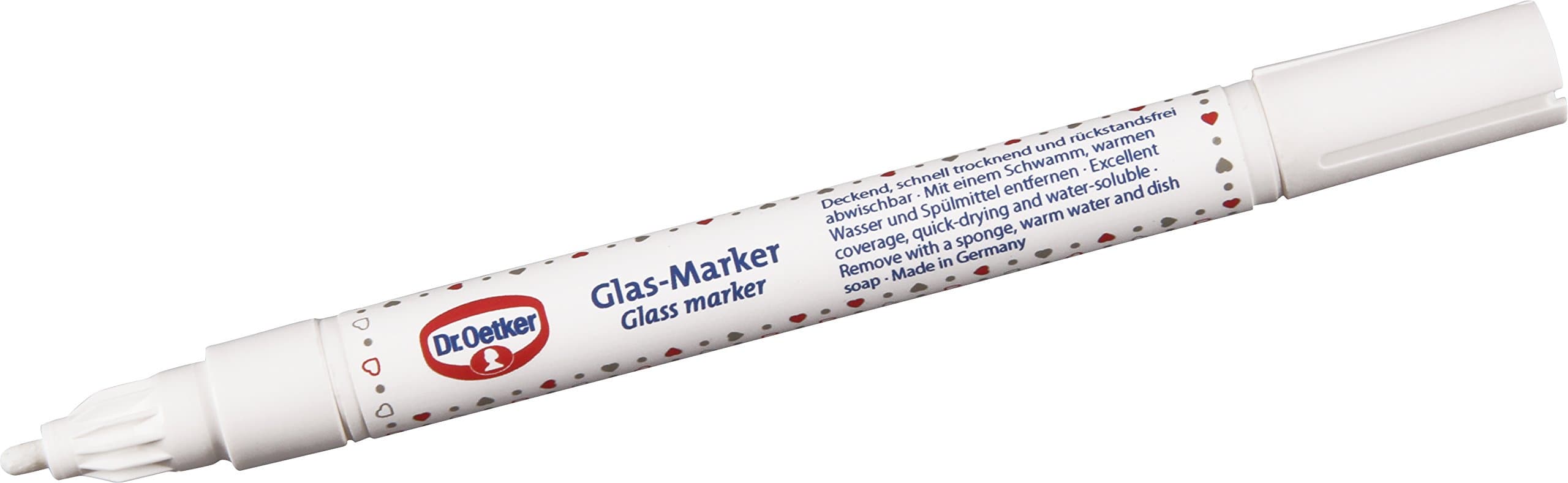 🎨 Dr. Oetker Glasmarker: Weißer/roter Kunststoffmarker