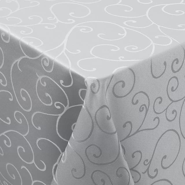 Smiry Tischdecke Abwaschbar Ornamente Rechteckig 130 x 200 cm - Grau 130 x 200 cm (Rechteckig) Grau 🌸