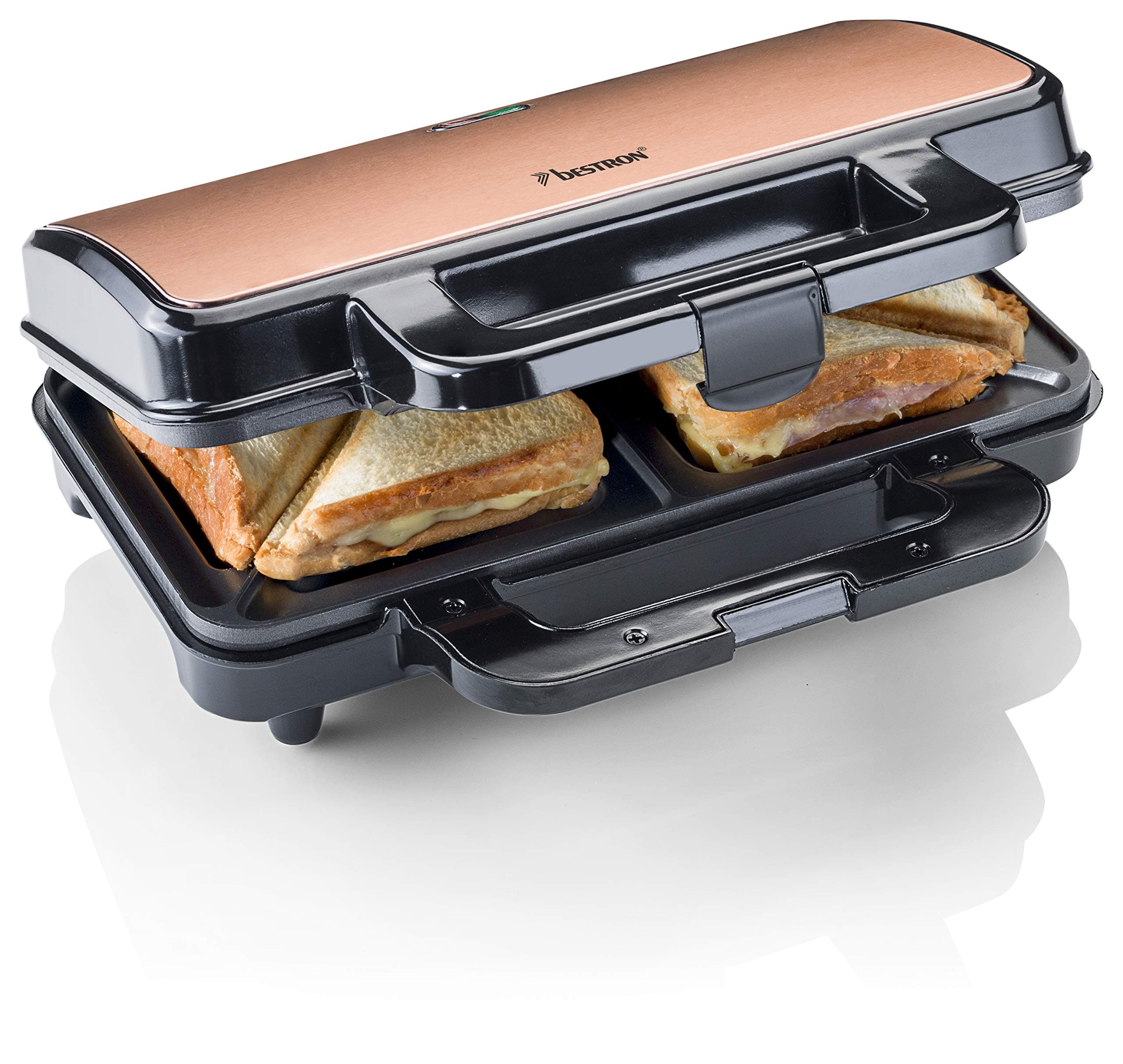 🥪🔥 Bestron XL Sandwichmaker, Antihaftbeschichteter Sandwich-Toaster für 2 Sandwiches 🥪🔥