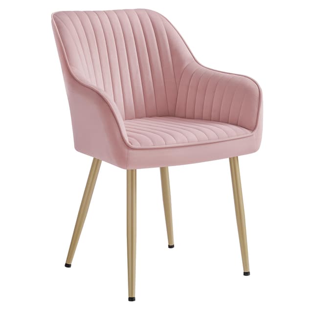 🌟 SONGMICS Esszimmerstuhl in Pastellrosa und Blassgold 🌟